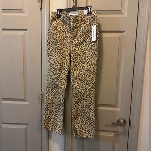 DKNY Animal Print High Rise Flare